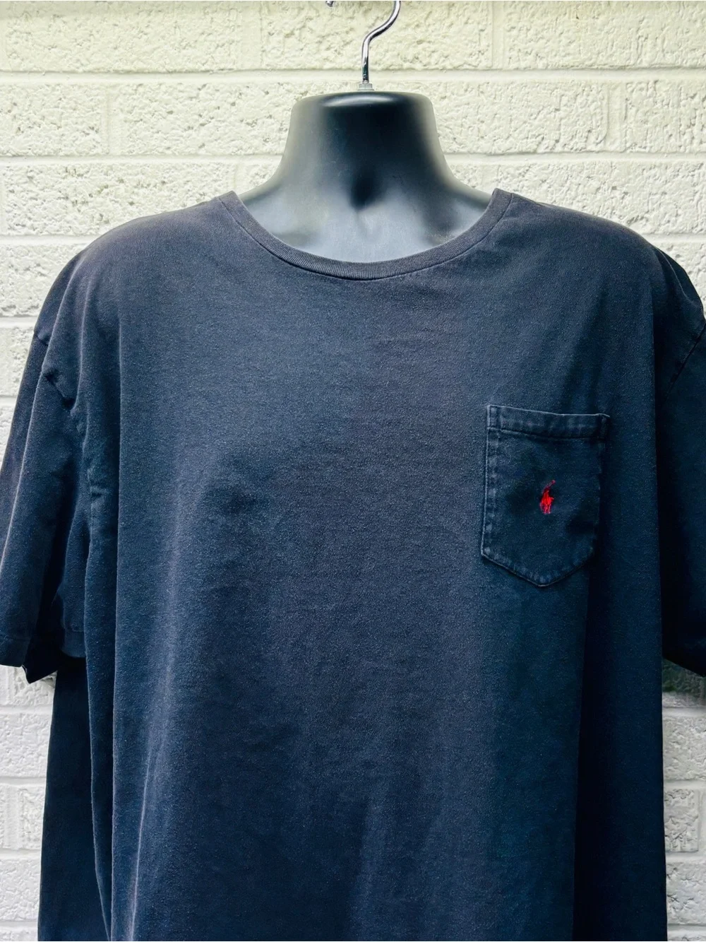 POLO RALPH LAUREN Sz XXL Black Cotton Pocket Shirt Red Pony Classic Fit • VG‼